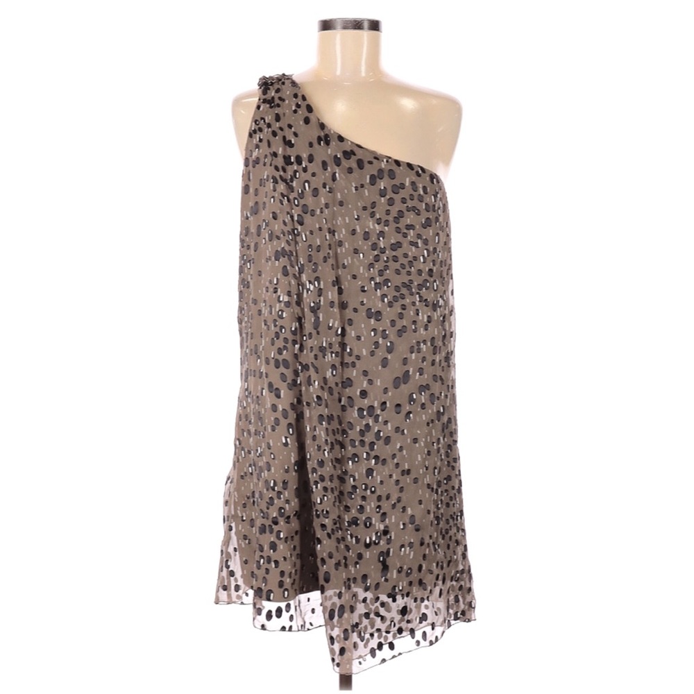 NWT One Shoulder Taupe Swing Dress